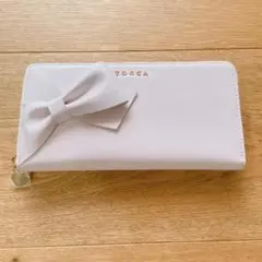新品 トッカ 財布 長財布 リボンモチーフ ホワイト系 4564