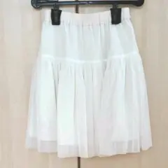 美品☆ 【Tiara】 ティアラ　リバーシブル チュール スカート 膝丈　白