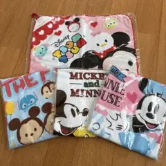 【新品未使用】ディズニー ミッキー＆ミニー ハンドタオル 4枚セット