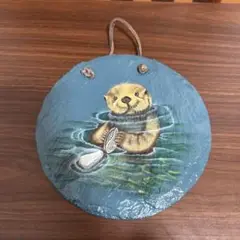 イラスト ハンドメイド 壁掛け インテリア ラッコ　飾り