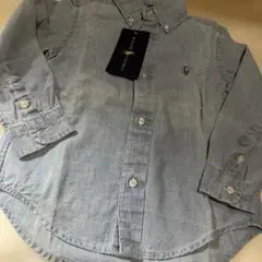 新品　未使用　ラルフローレン　100 ボタンダウンシャツ ライトブルー 3/3T