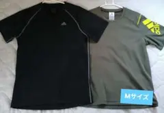 adidas Tシャツ 2色セット（ブラック・オリーブグリーン）　アディダス　M