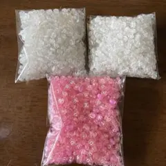 アルファベットビーズセット 透明・ピンク