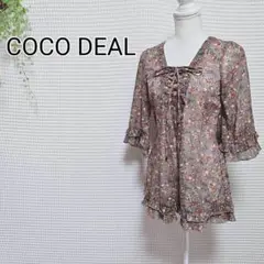 COCO DEAL 花柄リボン付きチュニック 半袖