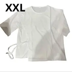 【訳あり】メンズ 半袖TシャツXXL 変形 紐 デザイン　白 おしゃれ 個性的