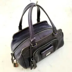 希少 極美品 トッズ ハンドバッグ ミニ カデナ クロシェット パープル シボ