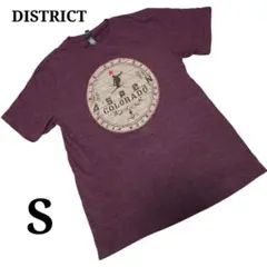 DISTRICTディストリクト 【S】 コロラドデザイン Tシャツ バーガンディ