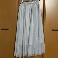 GU チュールプリーツロングスカート