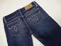 MOUSSY☆濃紺パウダースキニーデニム☆25☆ウェスト約73cm
