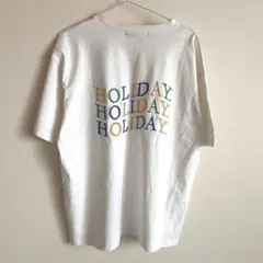白Tシャツ 刺繍 HOLIDAY ホワイト 半袖