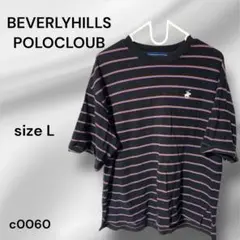BEVERLYHILLS　POLOCLOUB♡半袖ボーダー柄Tシャツ　L