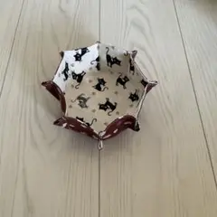 猫柄 八角形小物入れ