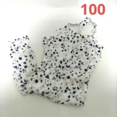 H&M　L.O.G.G. 花柄オーバーオール　100