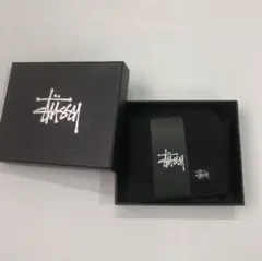 Stussy ブラック 二つ折り財布 箱入り