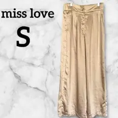 人気✨miss love サテンワイドパンツ 【S】ベージュ　イージーパンツ
