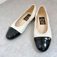 【美品】MIHAMA 定番カッターシューズ　フラットシューズ　バイカラー　25