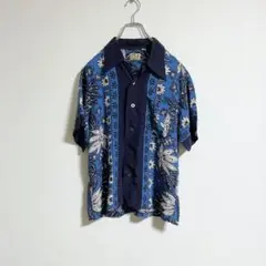 SUNSURF EAST WIND アロハシャツ　M品番　ボーダー　レーヨン　S