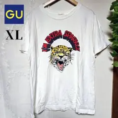 GU ジーユー グラフィック Tシャツ ポップアニマル タイガー 半袖 ホワイト