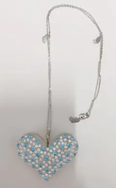 &LOVE　アンドラブ　アクリルキラキラ　ハートペンダント　ブルー　ネックレス