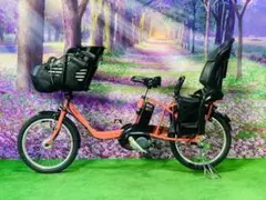 ❷ 3410子供乗せ電動自転車パナソニック3人乗り新品20インチ良好バッテリー