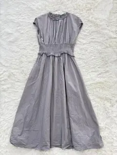 abitokyo ロングワンピース グレージュ　シャーリング