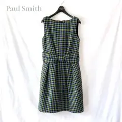 Paul Smith ポールスミス 千鳥格子 チェック 水色 黄緑 ワンピース