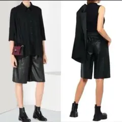 【未使用/タグ付き】【MM6】ストライプ ハーフパンツ 定価63,800円 希少 新品タグ付き MM6 Maison Margiela サテン ハーフパンツ