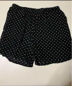 レディースドット柄 黒 ショートパンツ ポケット付き