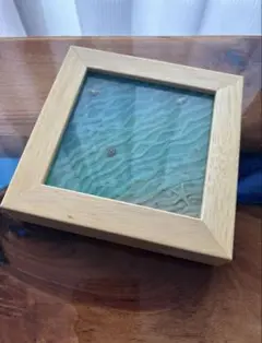 レジンアート海　オーシャンアート 砂紋　海の底15cmx15cm No.155