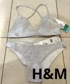 【新品未使用】H&M タグ付き シルバー　水着