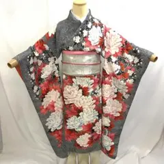 【振袖35】着物 振袖 正絹 袷 着物 牡丹 桜 単品販売