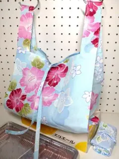 エコバッグ サブ コンビニ 弁当 レジ袋 ハワイアン ハイビスカス ハンドメイド