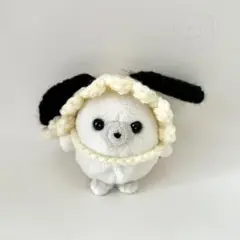 ②ちいさなぬいぐるみのシックなたれ耳ボンネット　ミニビーンズ　ハンドメイド