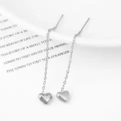 【送料無料】高品質 ホワイトゴールド ハート ピアス 18k
