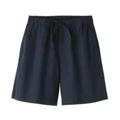 無印良品 婦人 あらいざらし ブロード ショートパンツ M ネイビー