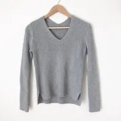 Plage ☆ コットンカシミヤ Vネックリブニット
