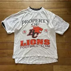 90s ヴィンテージTシャツ ダメージ レイヤード アメフト カナダ グレー