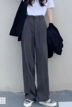 GRL グレイル センタープレスストレートパンツ グレー Sサイズ タグ付き