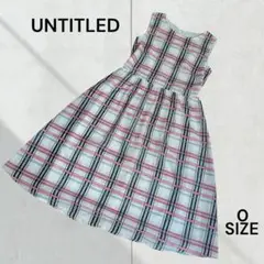 UNTITLED アンタイトル チェック柄フレアノースリーブワンピース 0サイズ