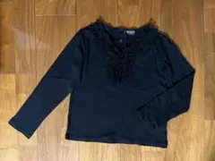 コムサイズム◇長袖カットソー◇120◇ブラック 黒色◇フリルレースがかわいい