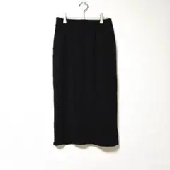 【UNIQLO】ユニクロ リブスカート バックスリット ブラック (M)