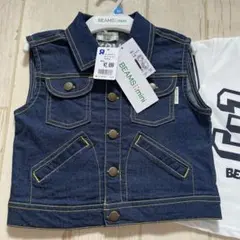 (タグ付き新品)BEAMS mini♡デニムベスト80
