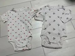 H&Mロンパース2点セット（ハート・チェリー）　70cm
