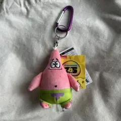 スポンジボブ　パトリック　キーホルダー　人形　カラビナ付き　ぬいぐるみ