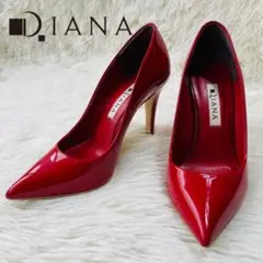 【正規品】DIANA ダイアナ パンプス エナメルレザー レッド 22.5 cm