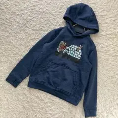 BURTON イラスト入りパーカー ブルー S 裏起毛 カジュアル 厚手