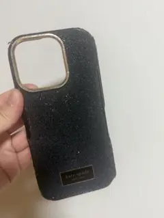 kate spade 黒 グリッター iPhone16proケース