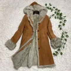 IENA リアルムートンコート ロング ファー フード 羊革 もこもこ