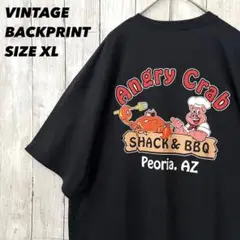 アメリカ古着PORT&COMPANYバックプリントTシャツ　サイズXL黒ブラック