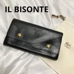 美品 イルビゾンテ 二つ折り財布 Wフラップ 長財布 ロングウォレット レザー